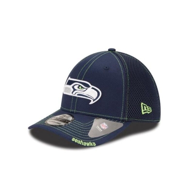 Seattle Seahawks Gorra | New Era NFL Neo 39thirty Stretch Fit Cap Mexico - Azules
